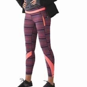 Lululemon Inspire Tight II 7/8 Crop Legging Sz 4 Space Dye Naval Twist